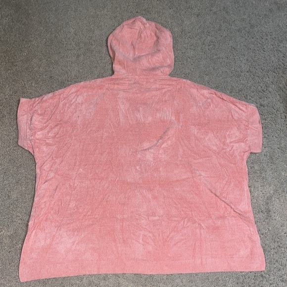 Barefoot Dreams CozyChic Ultra Lite Short Sleeve Zip Up Hoodie Tea Rose L/XL - Picture 7 of 10